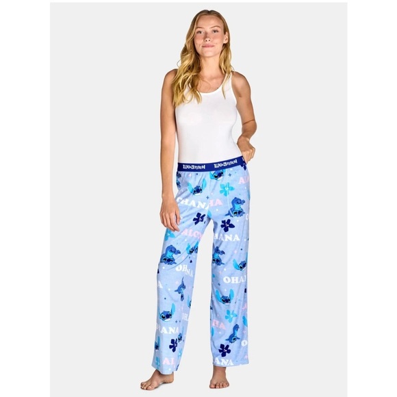 Disney Lilo & Stitch Women's Velour Pajama Pants, Size 3X (22w-24w), Relaxed Fit - Picture 3 of 4